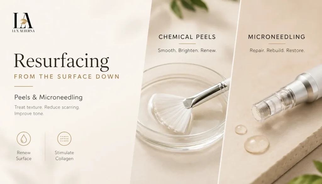Resurfacing From the Surface Down Peels and Microneedling